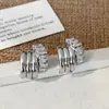 Pendientes de Zirconia de Diseño Nicho Simple Elegante Coreano Lujo Accesible Moda Gama Alta para Viajeros Diarios Joyería de Oreja para Mujeres