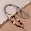 Estilo étnico de Xizang cuerda de algodón frotada a mano trenzada cuerda para colgar cuerda de collar trenzada de cuatro hebras nudo de diamante ajustable para hombres y mujeres