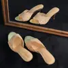 Novedad Verano 2026 Zapatillas Blancas de Encaje Francés con Tacón Alto, Tacón de Aguja Femenino, Punta Redonda, Sandalias de Exterior para Mujer