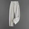 Silueta tridimensional estilizada y favorecedora, Cintura elástica con cordón, Tejido de algodón suave y cómodo, Pantalones banana holgados casuales para mujer
