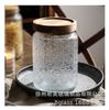 Tarro de dulces con relieve de flor de begonia vintage para el hogar, tapa de bambú, tarro de almacenamiento de bocadillos, tarro de té sellado de vidrio transparente, venta al por mayor