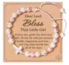 Pulseira de Pérolas Rosa e Brancas de 6mm com Espaçadores de Contas Douradas, Pulseira de Presente de Feriado para Mulheres, Contas com Cantos Chanfrados, Pulseira Trançada Cruzada