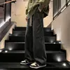 Jeans Utilitários Retrô Estilo Americano Multi-Bolsos Meninos Primavera e Outono Marca de Moda High Street Soltos Perna Reta Larga