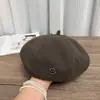 Boina Estilo Francês para Mulheres, Moda Outono e Inverno, Chapéu de Artista Versátil, Chapéu Equestre Elegante de Topo Plano para Afinar o Rosto