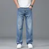 Roupas Masculinas Fengshe / Novo Estilo Primavera e Outono 2026 Jeans Leve de Negócios com Stretch Calças Casuais Masculinas Largas de Pernas Retas