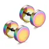 Brincos Studs de Aço Inoxidável 304 para Orelha Piercing, com Discos Redondos Multicores e Parafuso Dupla Face, para Homens e Mulheres
