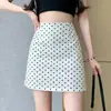 Falda midi de lunares negros para mujer, nueva colección otoño/invierno 2026, de cintura alta, falda de línea A adelgazante, que se ajusta a la cadera, casual, falda corta versátil