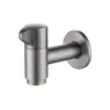 Grifo para Fregadero de Baño de Cobre Color Gris Metalizado, Apertura Rápida, Monomando Frío, Grifo de Agua para Balcón, Boquilla Doméstica Antisalpicaduras