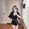 Camiseta Blanca de Cuello en V con Cintura Fruncida y Mangas Tres Cuartos para Mujer, Verano 2025 Nuevo Estilo Holgado Perezoso Adelgazante Versátil Moda