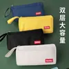 Bolsa para lápices con logo impreso personalizado, gran capacidad, resistente a las manchas, bolsa de papelería, estilo Ins personalizado, nicho, bolsa para lápices para estudiantes de primaria, venta al por mayor