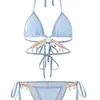 Traje de baño mujer sirena cadena de diamantes estilo europeo y americano deseo puro bikini de tiras triángulo tres puntos ins sexy traje de baño de vacaciones
