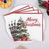 Servilletas impresas con tema de regalo de árbol de Navidad, para uso comercial en hoteles y restaurantes occidentales, creando una atmósfera festiva, venta al por mayor para fiestas navideñas