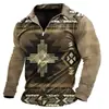 Camisa Polo de Manga Larga para Hombre Estilo Retro Impresión Digital 3D Cuello Camisero para Hombre Manga Larga 26 Amazon Europeo y Americano