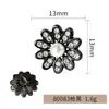 Estilo Coco pequeño hebilla de metal de perla de flor oro plata gunmetal negro botón de pedrería tricolor botón cosido a mano botón accesorio para abrigo vestido