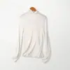 Camada base de suéter de gola alta para mulheres, outono e inverno, simples, versátil, roupa íntima para mulheres, top de suéter 60s de lã pura fiada fina para mulheres, outono e inverno