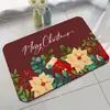 Capachos de Entrada Vermelhos de Natal Transfronteiriços, Tapetes de Banheiro Absorventes de Água e Antiderrapantes, Tapetes de Veludo Cristal Festivos e Resistentes a Manchas para Casa