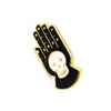 Espelho cruzado personalidade europeia e americana liga de zinco desenho animado caveira disco broche de Halloween mini colarinho