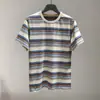 Camiseta Casual de Manga Corta con Rayas de Color Estrella Todo-Combinable