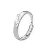 Anillo de Pareja Gato y Pez Casual y Más Fácil de Combinar Diseño de Nicho Dibujo Animado Anillo Sencillo Anillo Abierto Anillo Lindo Corazón Femenino