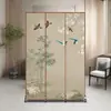 Nova Tela de Tecido Divisória Minimalista Moderna Estilo Chinês para Hall de Entrada, Tela de Madeira para Decoração de Sala de Estar, Tela Decorativa Móvel