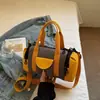 Bolsa Transversal Impermeável Esportiva Casual de Grande Capacidade para Mulheres 2025 Nova Cor Contrastante Leve de Lona Bolsa Satchel para Fitness