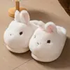 Pantufas de Algodão de Coelho Fofo Femininas 2026 Novo Estilo Internas para Casa Antiderrapantes Quentes de Inverno com Pelo Masculinas de Inverno