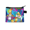 Cartera de monedas de dibujos animados Los Simpsons, bolsa de monedas con cremallera de poliéster, bolsa pequeña para guardar auriculares y llaves de estudiante al por mayor