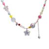 Collar de caramelo arcoíris de dopamina para mujer, moderno, dulce, combinable, colorido, con cuentas, estrella, cadena para clavícula, cadena para el cuello de novia.