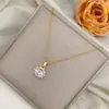 Nuevo collar de girasol cuando el viento ins de commuter circonita exquisito fresco joyería para mujer cadena corta de clavícula con temperamento