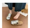 Medias Pantuflas Cerradas de Punta Tejidas Huecas de Suela Gruesa para Mujer, Nuevo Estilo Verano 2026 Pantuflas Casuales Retro sin Cordones