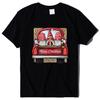 Camiseta solta de manga curta feminina outono alegre carta de Natal feminina camiseta de Natal top