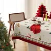 Mantel de Navidad Impermeable y a Prueba de Aceite Sin Lavar Mantel de Ambiente Año Nuevo Rojo Decoración Festiva Mantel para Mesa de Café