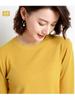Suéter de otoño e invierno para mujer, cuello redondo, suelto, tejido de color sólido, manga larga, talla grande, base Joker, top corto, venta al por mayor