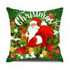 Fronteiriço Novo Capa de Almofada de Natal Simples Capa de Almofada Estampada de Feriado Algodão e Linho Decoração de Casa Capa de Almofada para Sofá