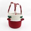 Fabricante Vende Bolsas Femininas de Fio de Algodão, Bolsas Femininas com Estampa de Cereja, Bolsas Pequenas Casuais, Bolsas de Armazenamento de Corda de Algodão Tecidas à Mão, Bolsas Balde