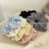 Scrunchie de tricô com bolinhas macio e ondulado estilo coreano, elástico de cabelo de alta qualidade e casual, corda para rabo de cavalo baixo, acessório de cabelo elegante e versátil