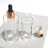 Botella de Aceite Esencial Transparente de 50 ml con Gotero de Goma Transparente Botella de Vidrio Espeso para Esencia Botella Dispensadora Cosmética