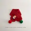 Bufanda Roja de Año Nuevo para Bebé Otoño e Invierno Gruesa Cálida Tejida para Cuello para Hombres Mujeres y Niños Bufanda de Cuello a Prueba de Viento Navideña