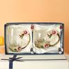 Tazas de Esmalte al por Mayor del Fabricante, Estilo Nuevo para Mujer, Alto Valor Estético, Tazas de Té con Flores para el Hogar, Vasos de Agua Exquisitos para la Oficina, Uso para Maestros