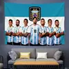 Tecido de Fundo Copa do Mundo Messi Estrelas do Futebol Argentino Decoração Quarto Pano de Pendurar Loja Cenário Arranjo