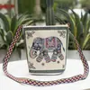 Nova Bolsa Transversal Bordada Dourada Dupla Face Grande Como Bolsa de Ombro de Lona Bordada Pavão Bolsa de Banca Gombo Cinto de Flores Camada Única