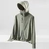 Roupa de Proteção Solar Leve de Seda Gelada de Verão para Mulheres, Roupa Respirável Profissional para Pesca ao Ar Livre com Proteção Solar Refrescante, Jaqueta de Ciclismo Masculina