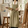 Avental Artístico Estilo Coreano para Cozinha Doméstica, Estúdio de Arte Feminino, Roupa de Trabalho para Salão de Unhas, Floricultura, com Logo Impresso, Moderno