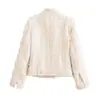 Bestseller transfronterizo de AliExpress: Colección de primavera 2026, chaqueta de tweed a la moda y versátil con cuello alto y flecos 7522249