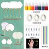 Juego de herramientas para pigmentos de pintura flotante, paquete de material para abanicos de pintura no tradicionales, abanicos de pintura grandes especiales, abanicos plegables, abanicos de pintura flotantes con expansión de agua