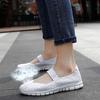 Cross-border plus size respirável tecido elástico banda mão-tecido sapatos femininos de camada única plus size sapatos casuais mãe sapatos femininos moda