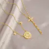 Collar de Lujo Ligero con Estrella Radiante de Circonita y Brújula para Mujer, Diseño de Nicho, Elegante y Versátil, Gargantilla Apilable Cadena para Clavícula