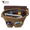 Bolso de hombro de cuero de Caballo Loco retro personalizado, bolso informal multifuncional de piel de vaca, bolso cruzado informal para hombre, resistente a la intemperie.