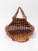 Bolso de Arce de Color Sólido Bolso Tejido a Mano de Exportación Bolso de Madera con Cuentas para Mujer Ocio Viaje Bolso de Cuentas para Vacaciones en la Playa