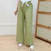 Pantalones de Pijama de Lino de Algodón para Mujer Verano Color Sólido Caramelo Pantalones de Pierna Ancha Delgados Antimosquitos Pantalones para Casa Talla Extra Sueltos para Exterior